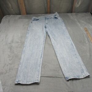 Wrangler Jeans Men 30x29 Blue Acid Wash Denim Straight Leg Five Star Premium VTG